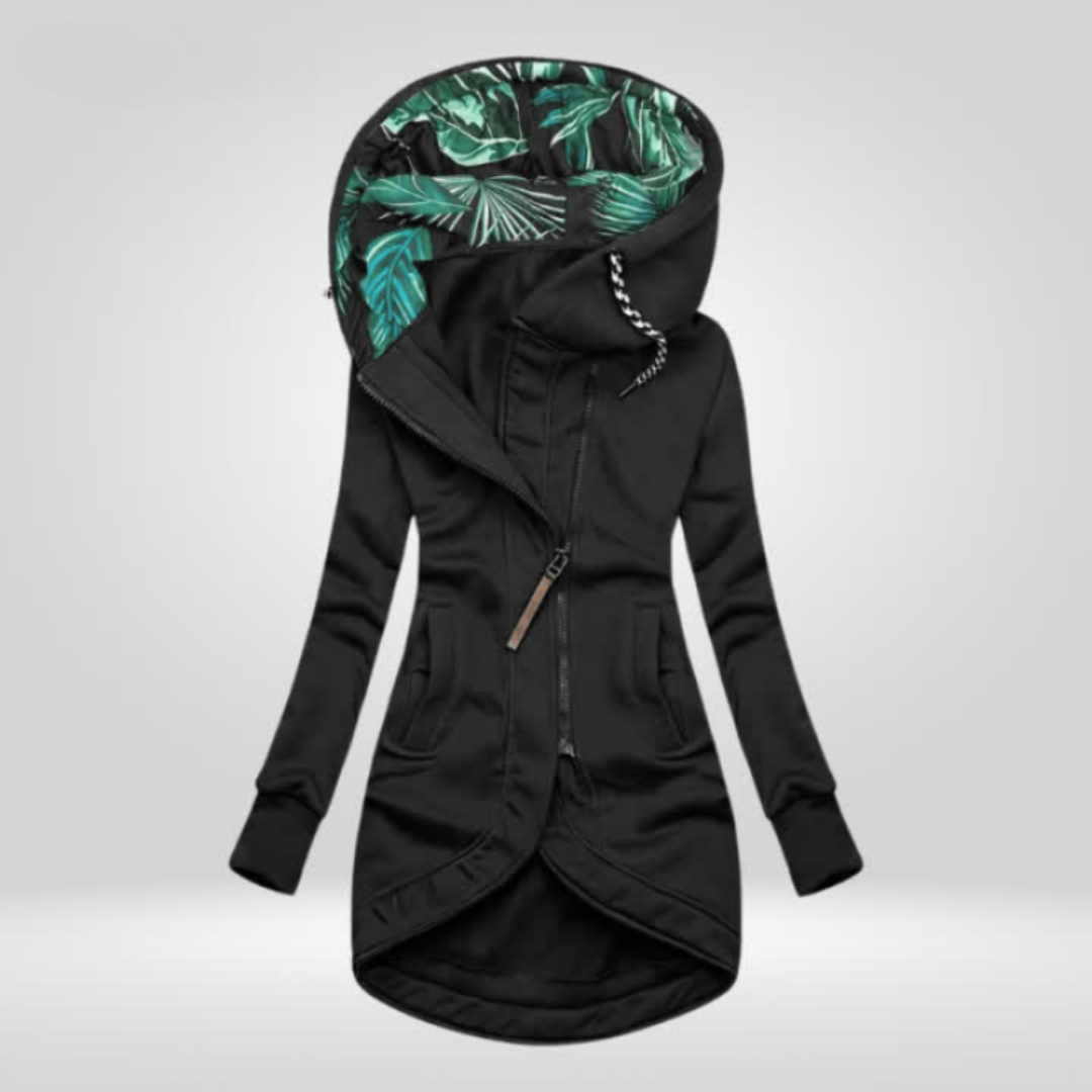 Sigrid™ | Lang Hoodie med Tropisk Hettefôr