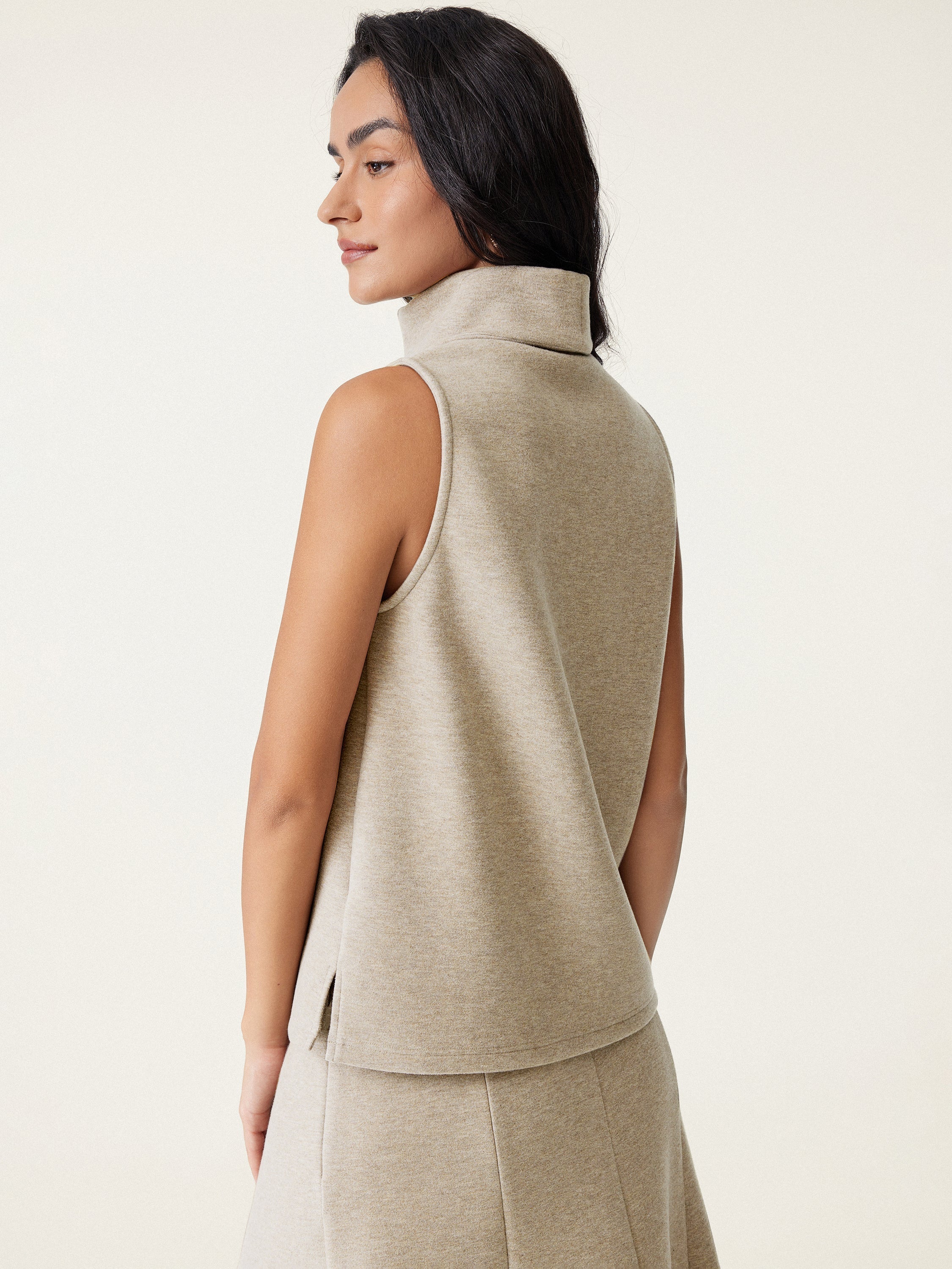 Sigrid™| Todelt lounge-set – Høyhalset topp & vide bukser