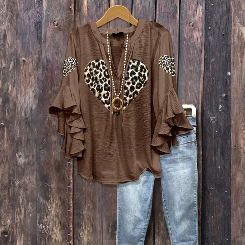 Sigrid™| Bluse med hjerteprint