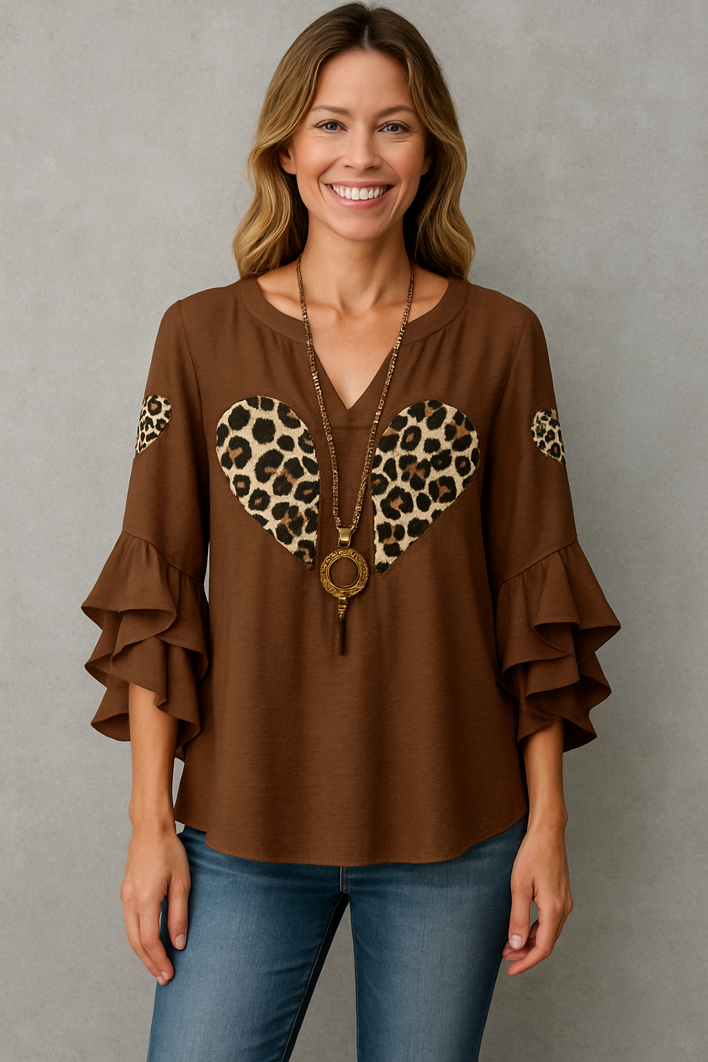 Sigrid™| Bluse med hjerteprint