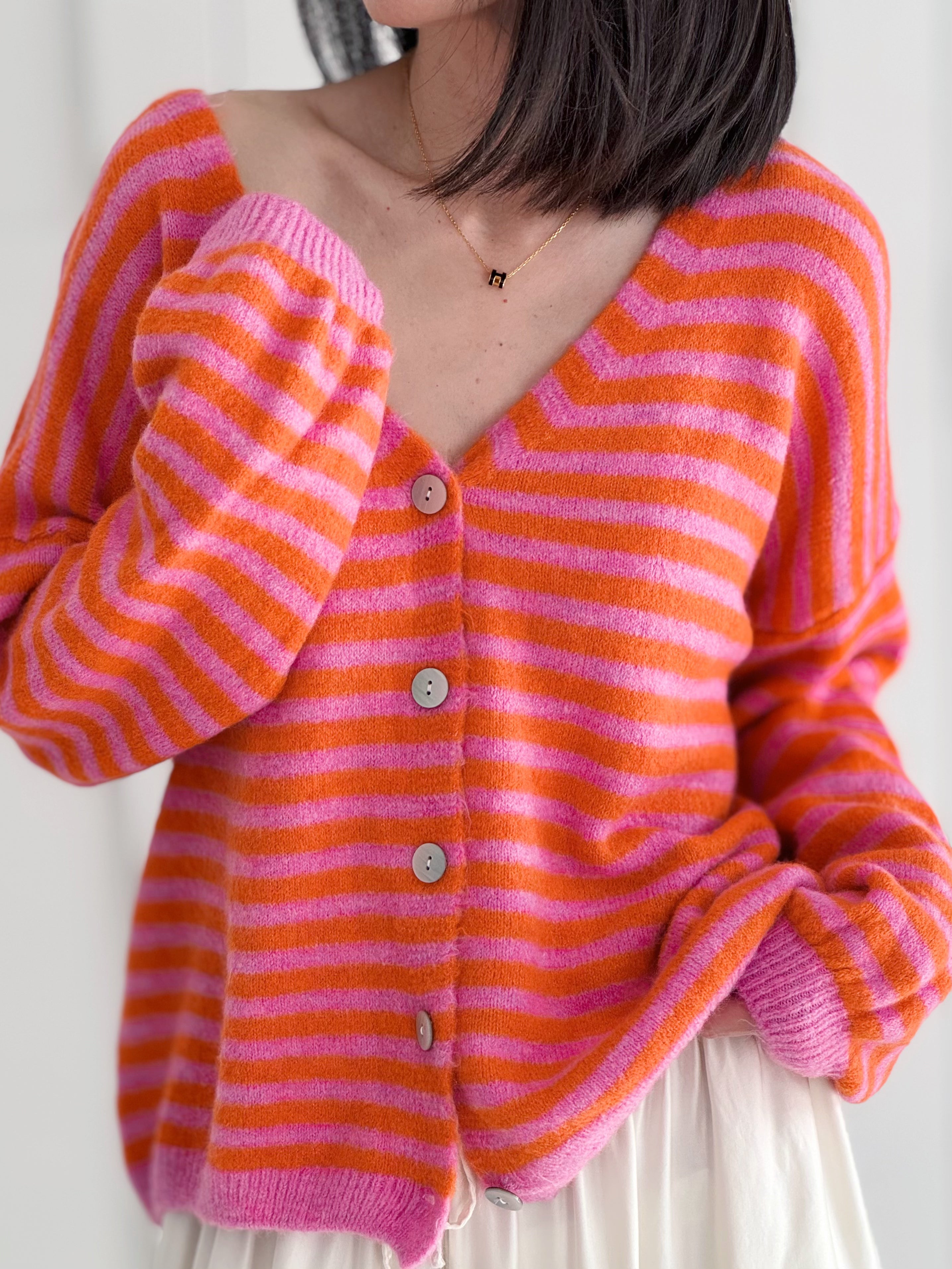 Sigrid™ | Stripete Cardigan med Knapper