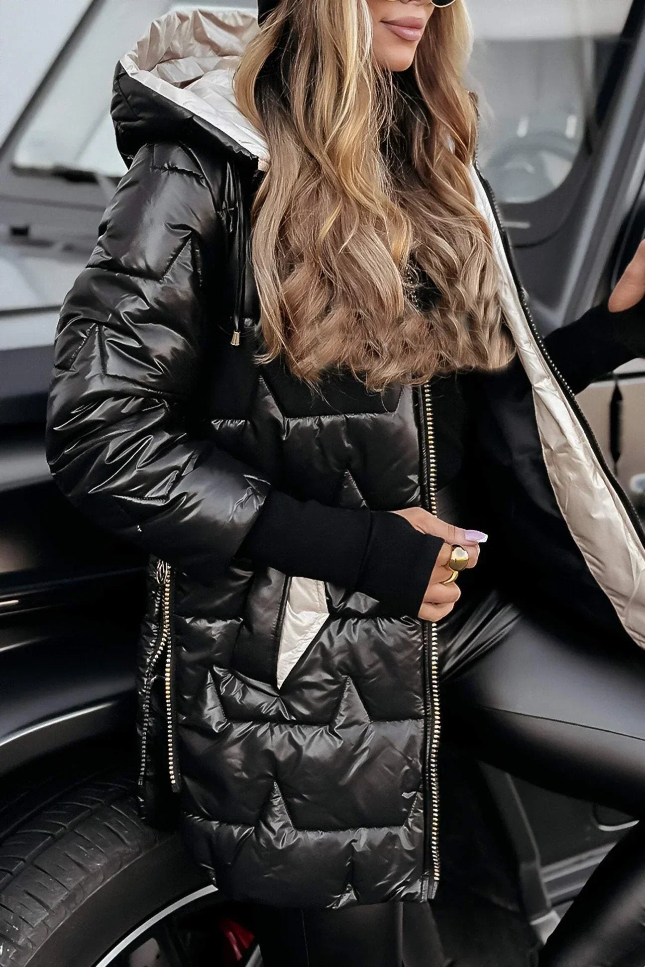 Sigrid™| Elegant vinterkåpe med hette og varm fôring