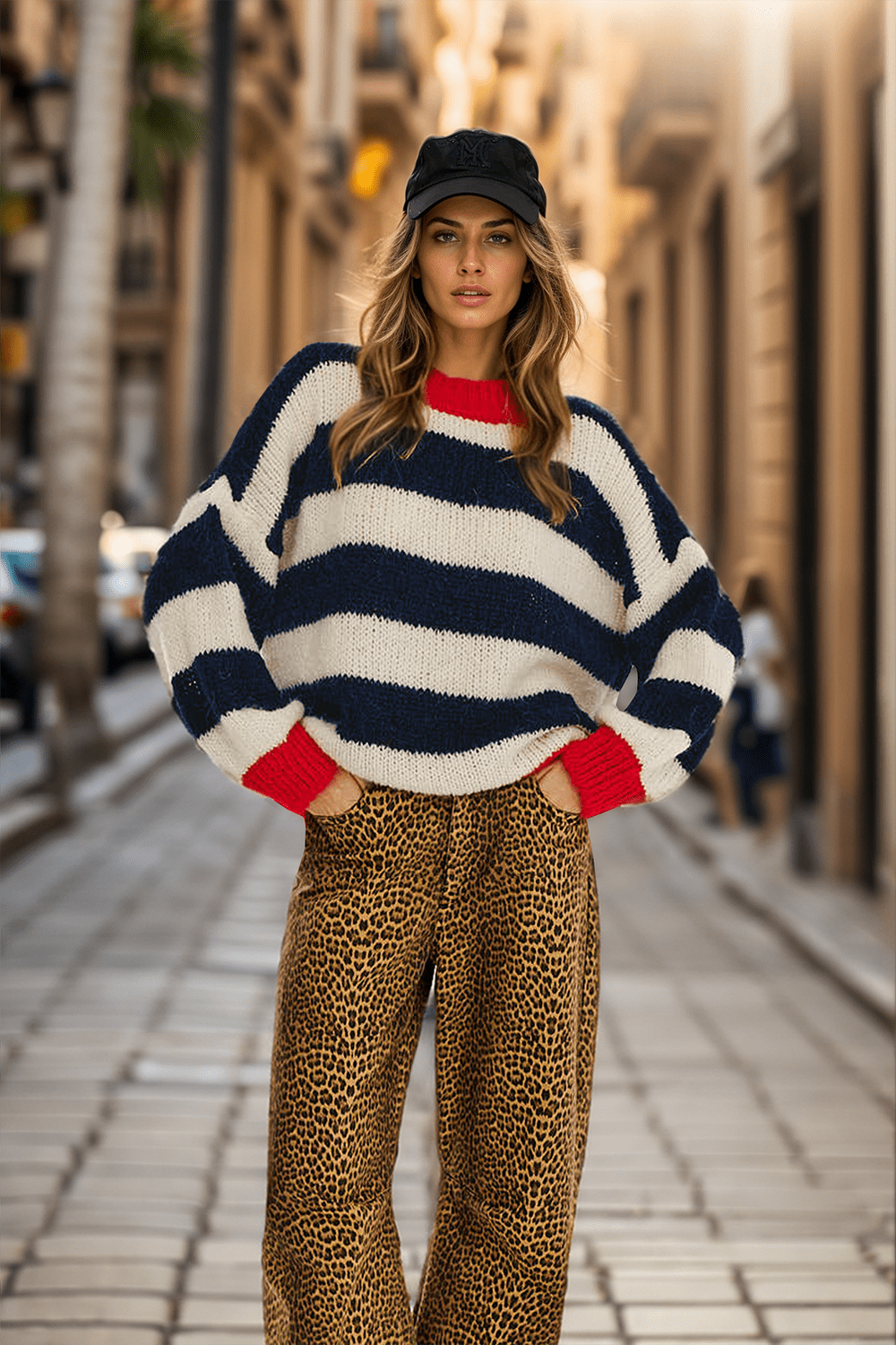 Sigrid™ | Strikkegenser med brede striper