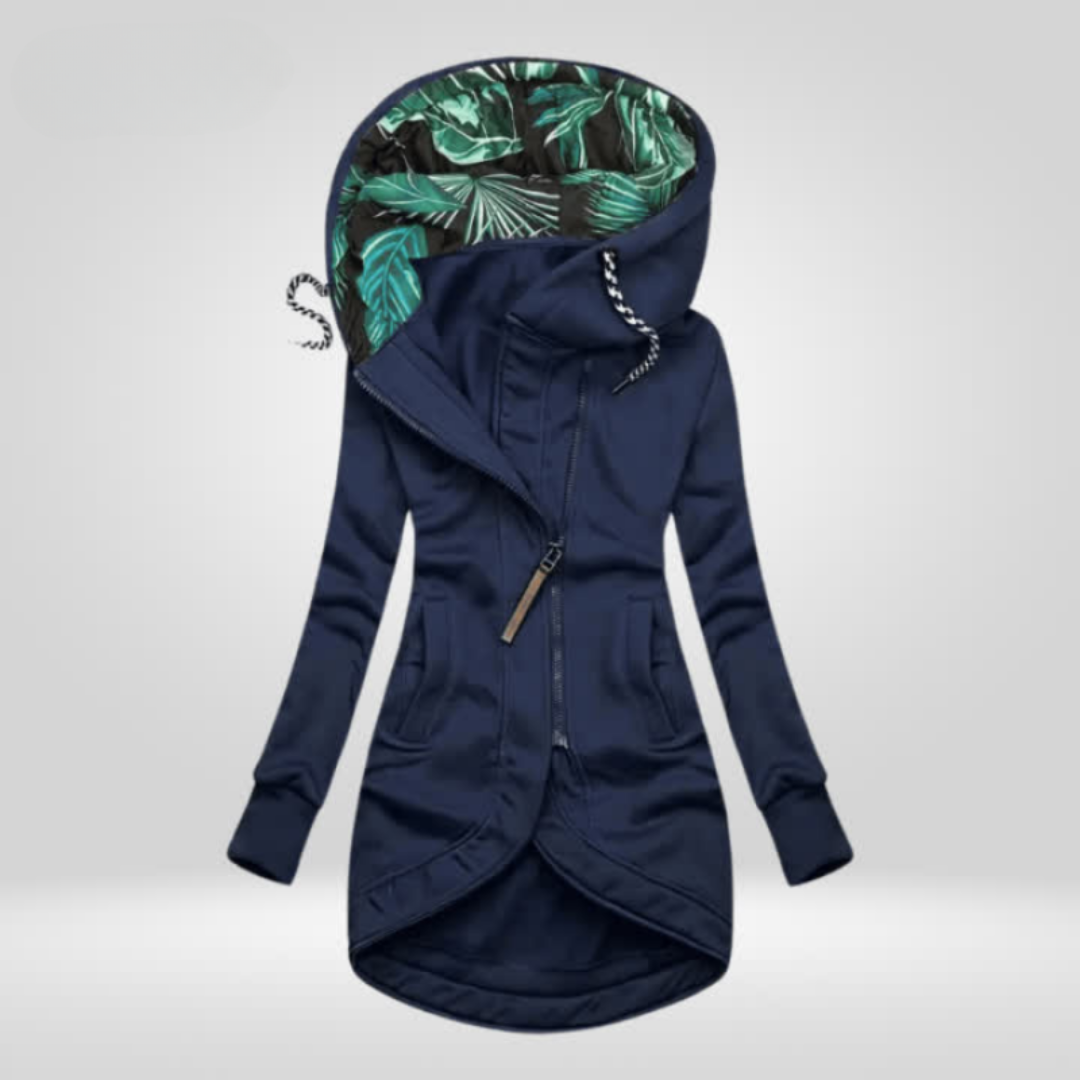 Sigrid™ | Lang Hoodie med Tropisk Hettefôr