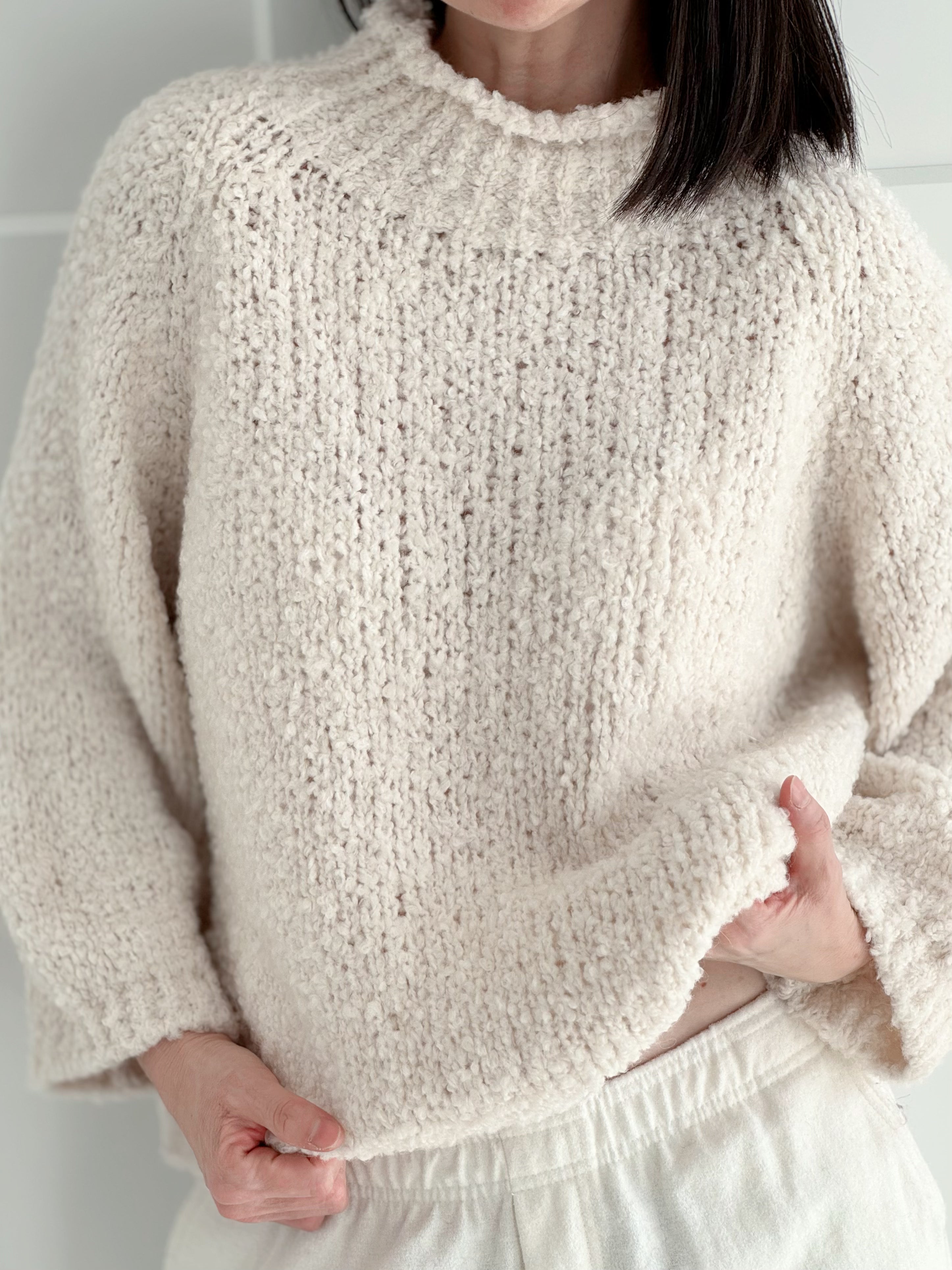 Sigrid™ | Bouclé Genser med Høy Hals