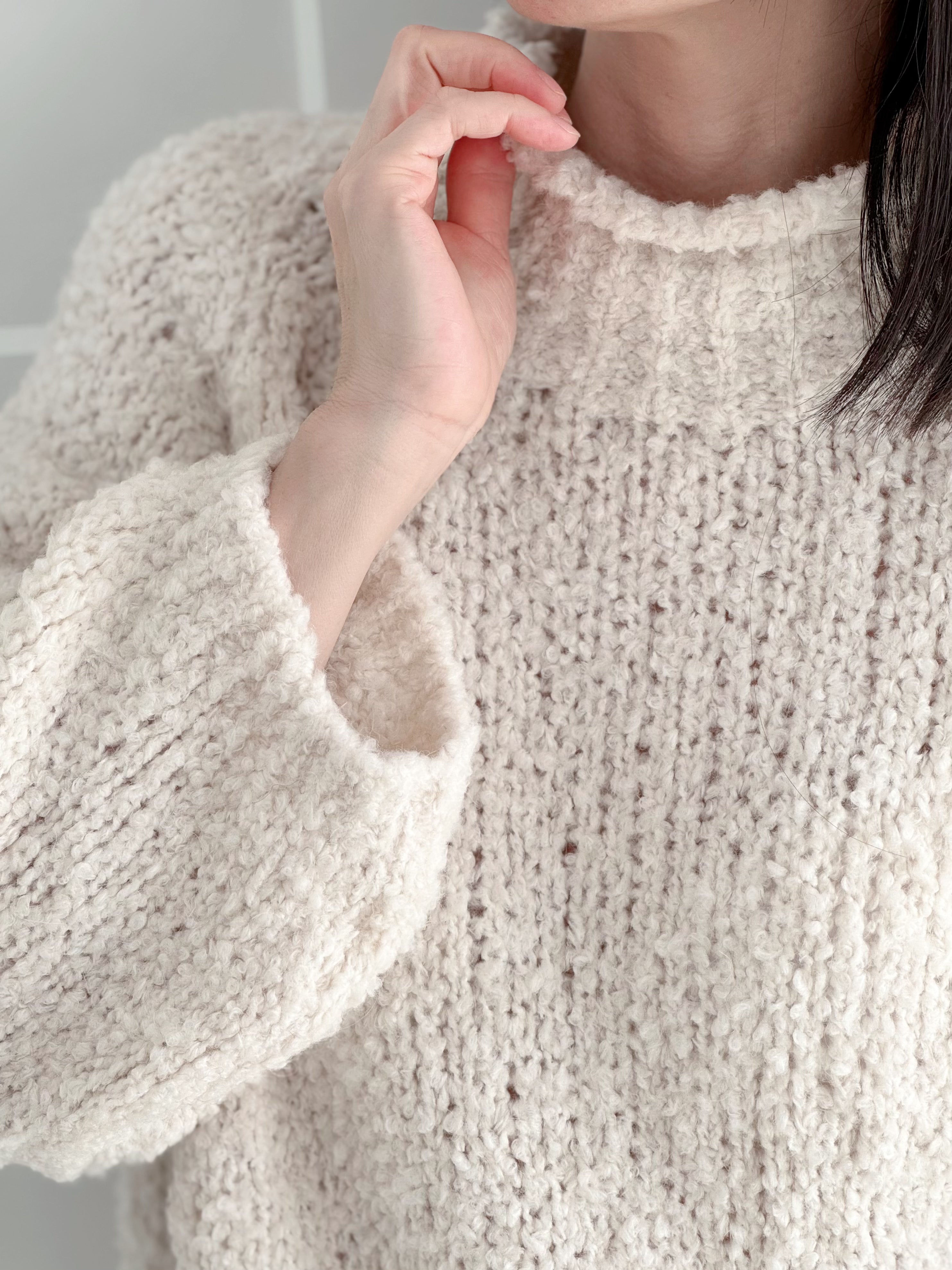 Sigrid™ | Bouclé Genser med Høy Hals