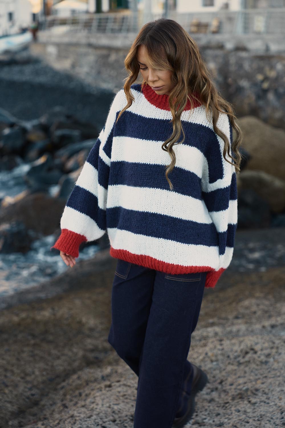 Sigrid™ | Strikkegenser med brede striper